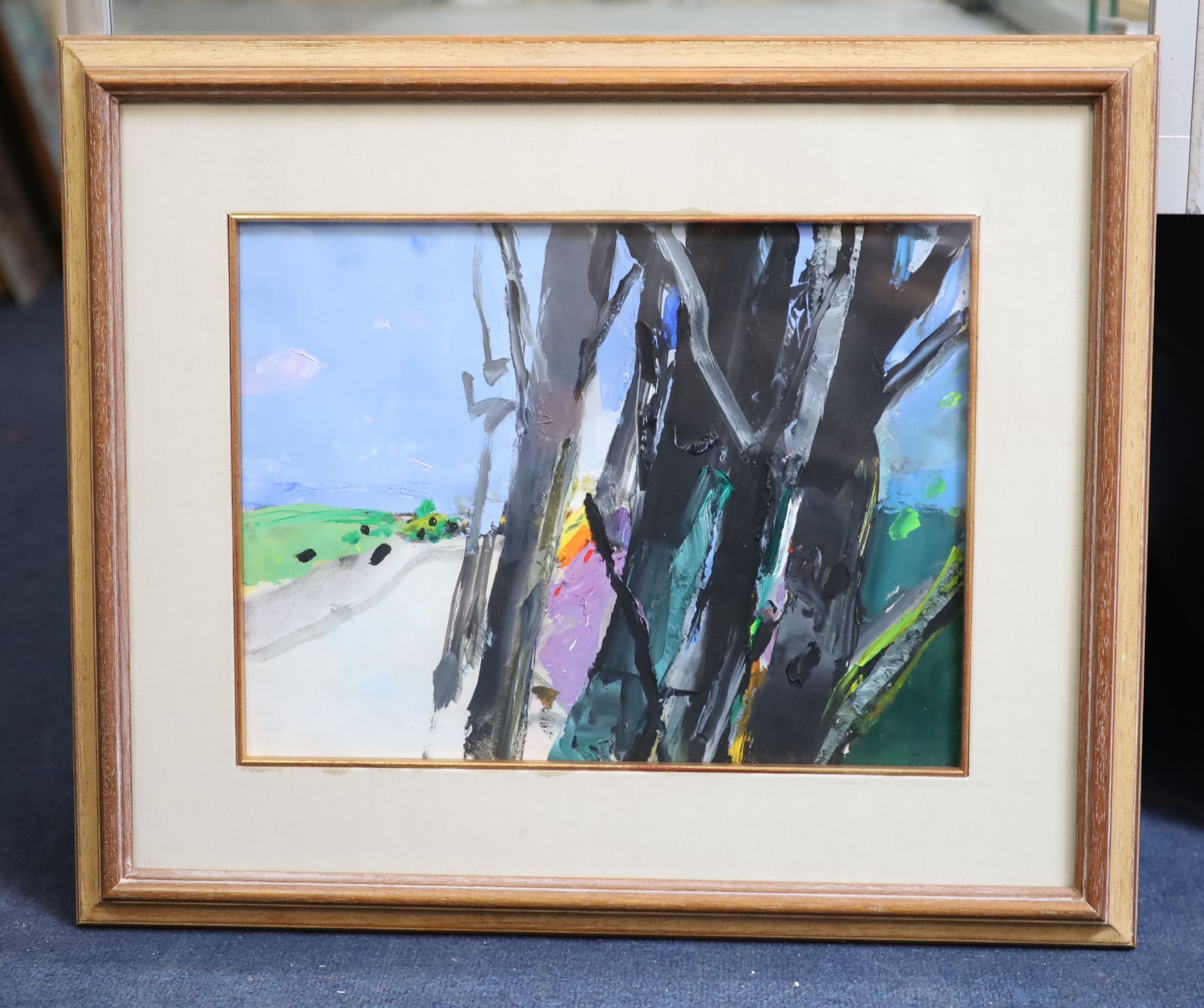 Donald Hamilton Fraser (1929-2009), Trees in a landscape, Mixed media, 28 x 37cm.